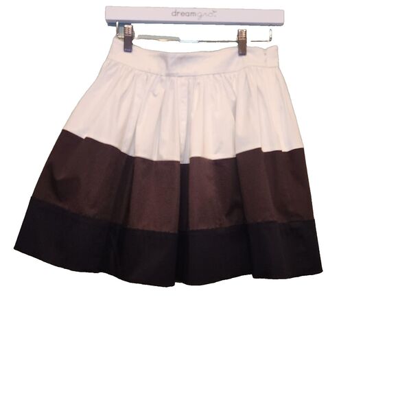 Kate Spade Women’s Pleated Midi Skirt Brown Black Size 6 Side Zip Classic NWT - Picture 5 of 16